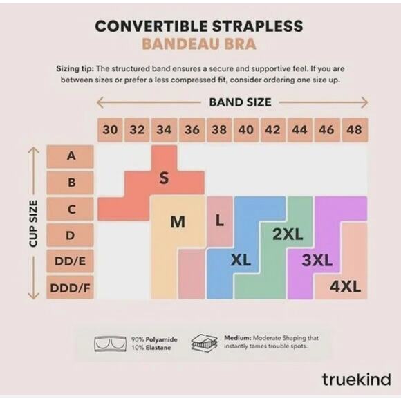 Truekind® Convertible Strapless Bandeau Bra XL - Picture 7 of 7